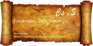 Csoknyai Sándor névjegykártya