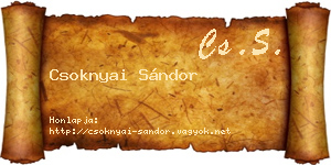 Csoknyai Sándor névjegykártya